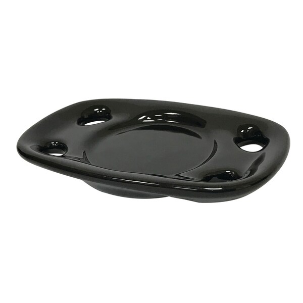 Water Onyx Black Porcelain Toothbrush & Tumbler Holder Dish, Black